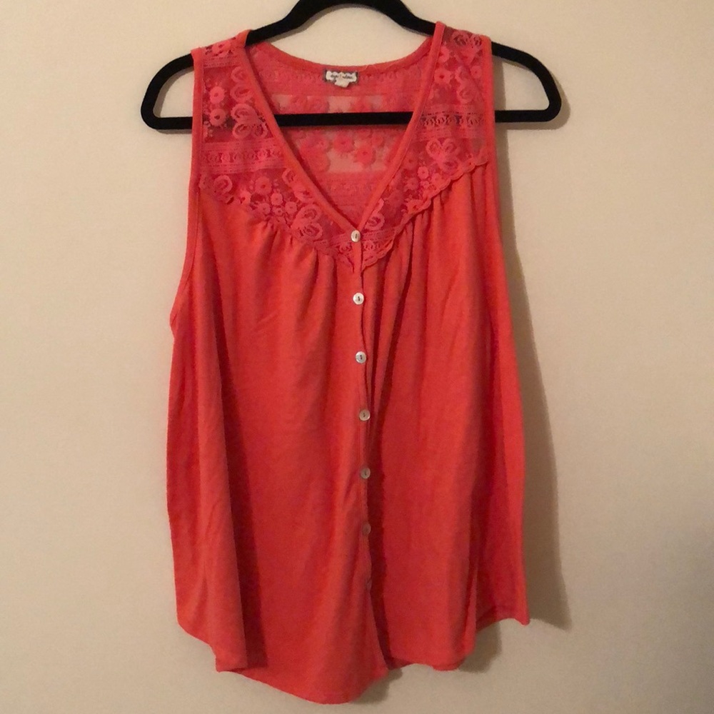 Women’s Eyeshadow Brand Coral Sleeveless Top